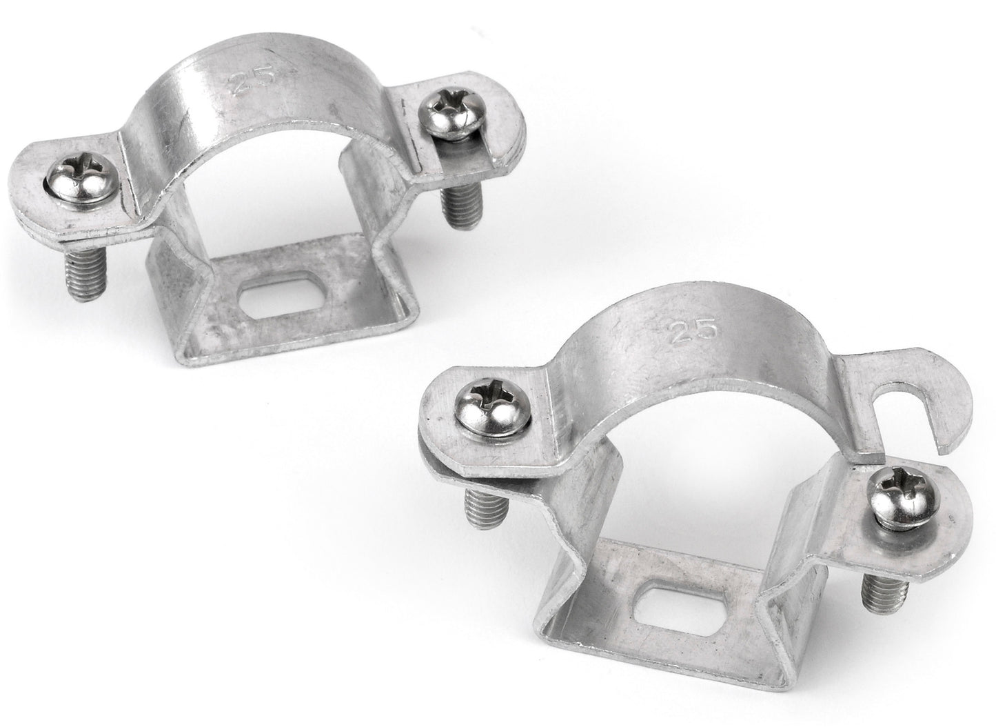 Stainless steel pipe spacer clamp, Ø 25 mm with screws