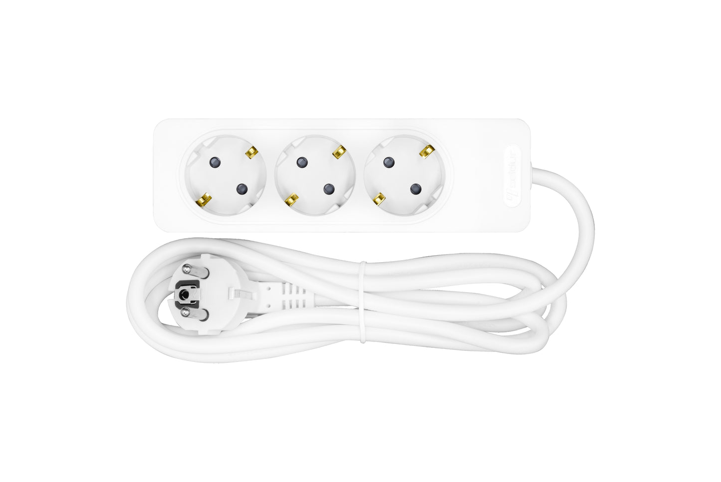 Power strip 3-way, 1,5m cable, white