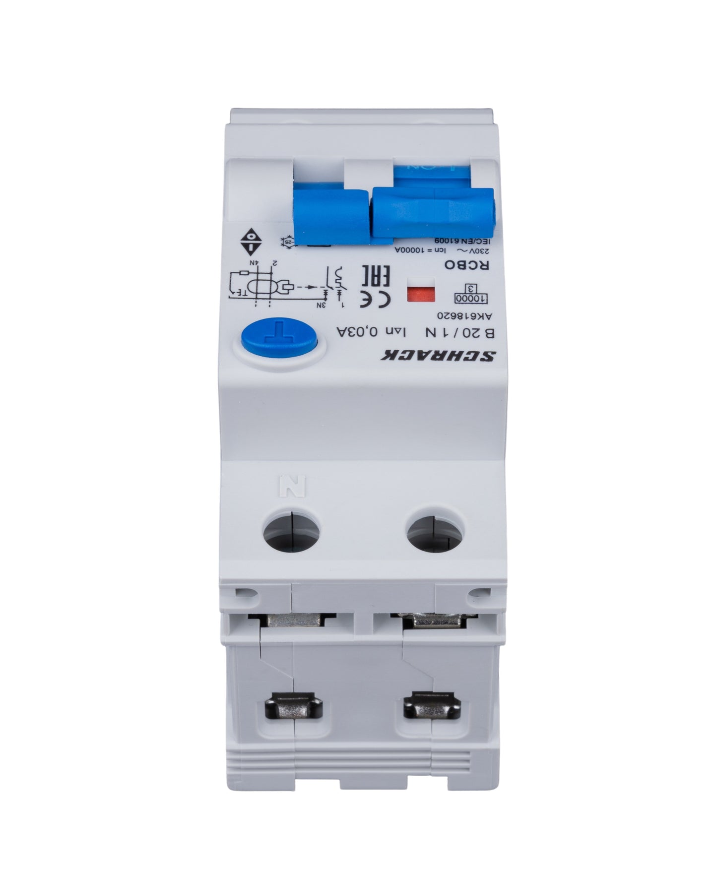 Întreruptor automat+dif.1+N, AMPARO 10kA, B 20A, 30mA, Tip A