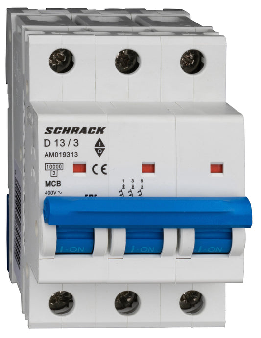 Întreruptor automat modular (MCB) AMPARO 10kA, D 13A, 3 poli