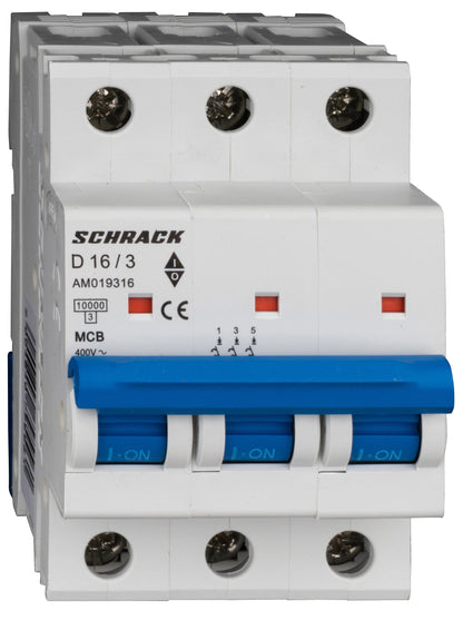 Întreruptor automat modular (MCB) AMPARO 10kA, D 16A, 3 poli