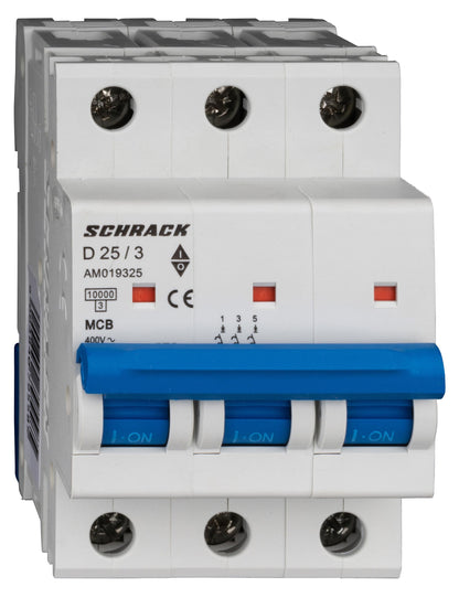 Întreruptor automat modular (MCB) AMPARO 10kA, D 25A, 3 poli