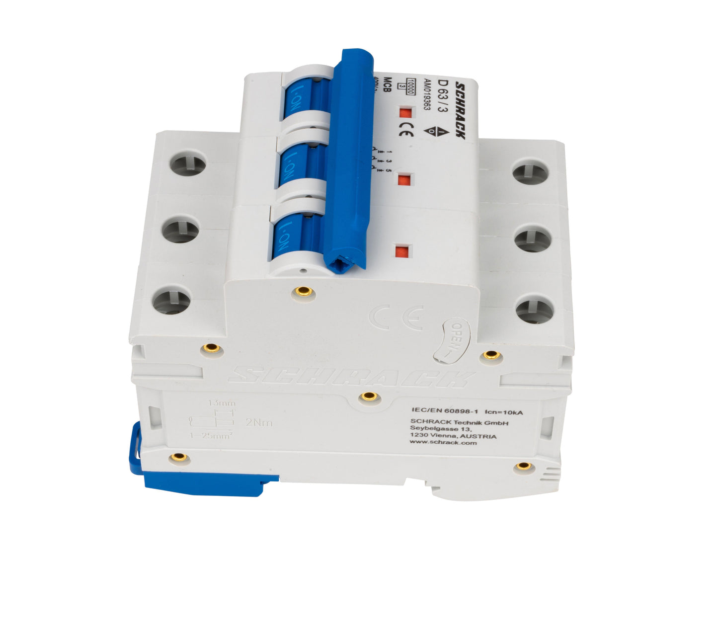 Întreruptor automat modular (MCB) AMPARO 10kA, D 63A, 3 poli