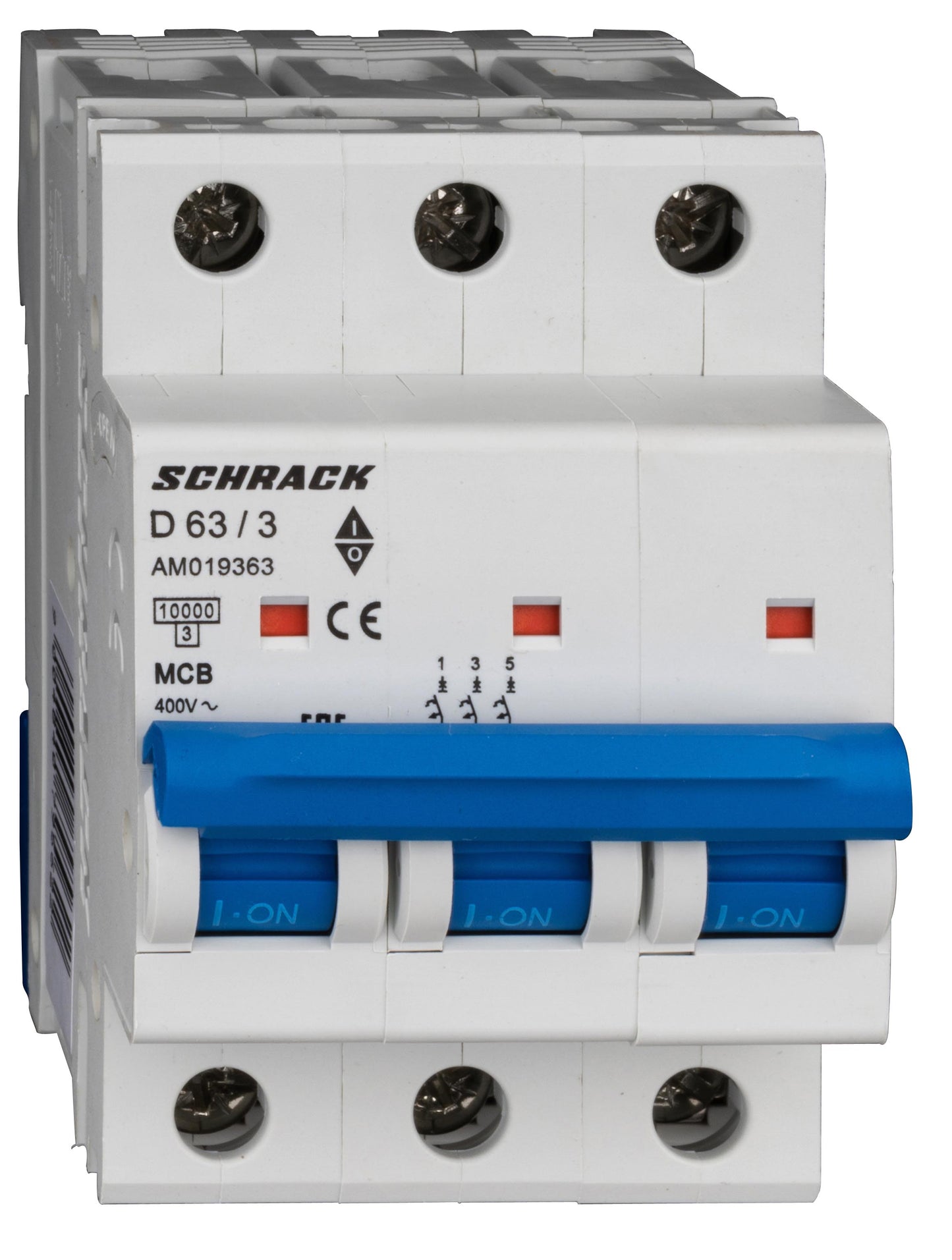 Întreruptor automat modular (MCB) AMPARO 10kA, D 63A, 3 poli