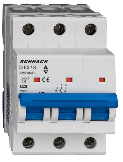 Întreruptor automat modular (MCB) AMPARO 10kA, D 63A, 3 poli
