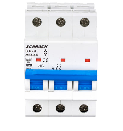 Întreruptor automat modular (MCB) AMPARO 6kA, C 6A, 3-poli