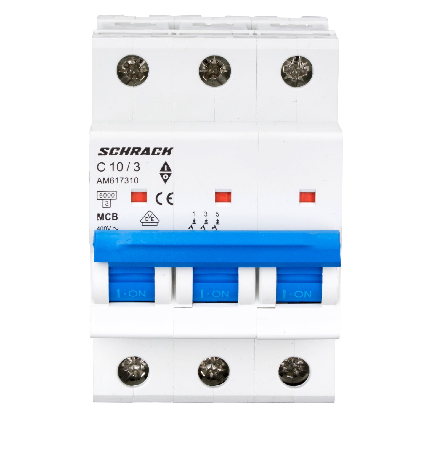 Întreruptor automat modular (MCB) AMPARO 6kA, C 10A, 3-poli