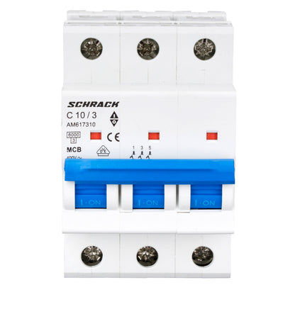Întreruptor automat modular (MCB) AMPARO 6kA, C 10A, 3-poli