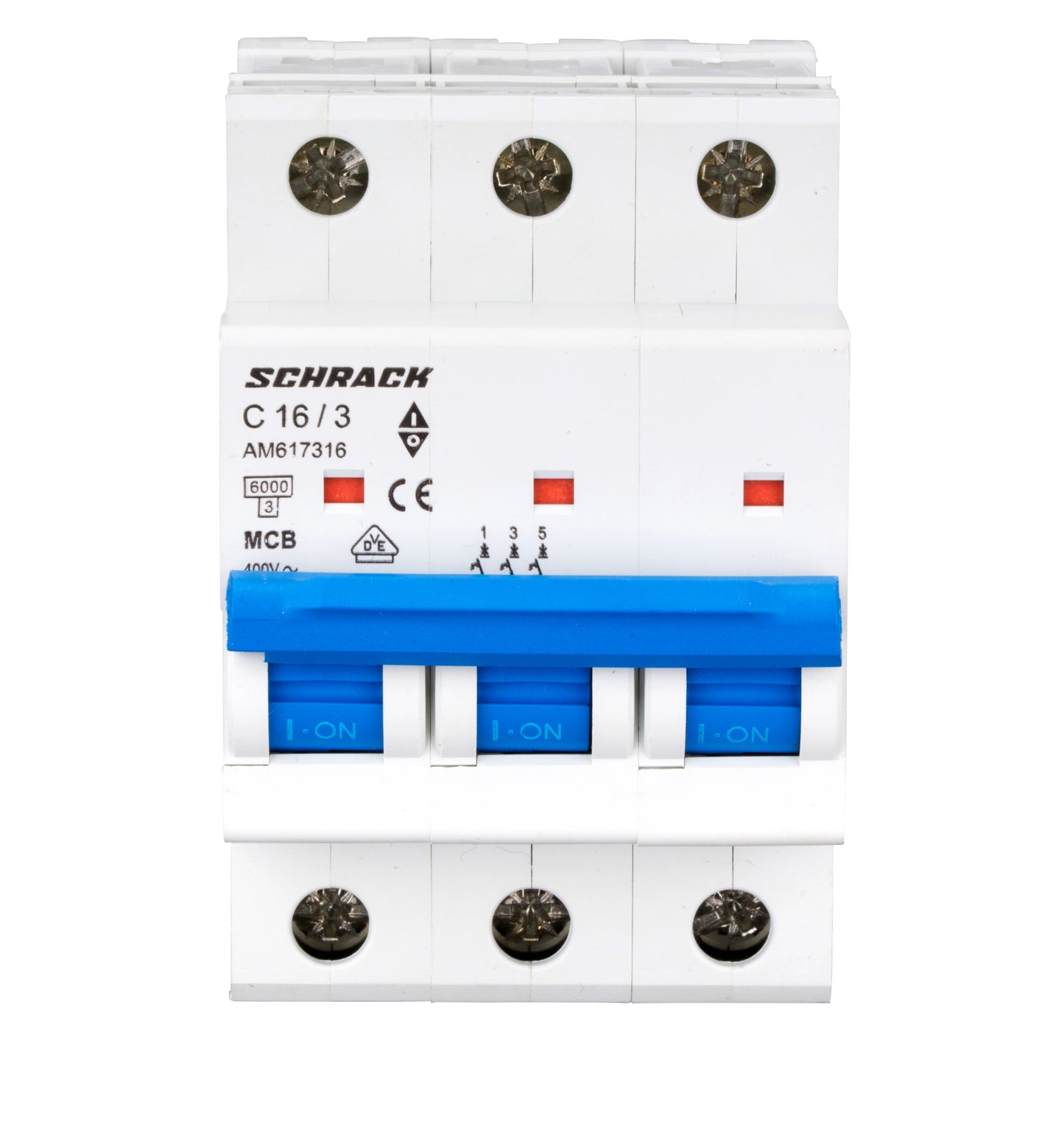 Întreruptor automat modular (MCB) AMPARO 6kA, C 16A, 3-poli
