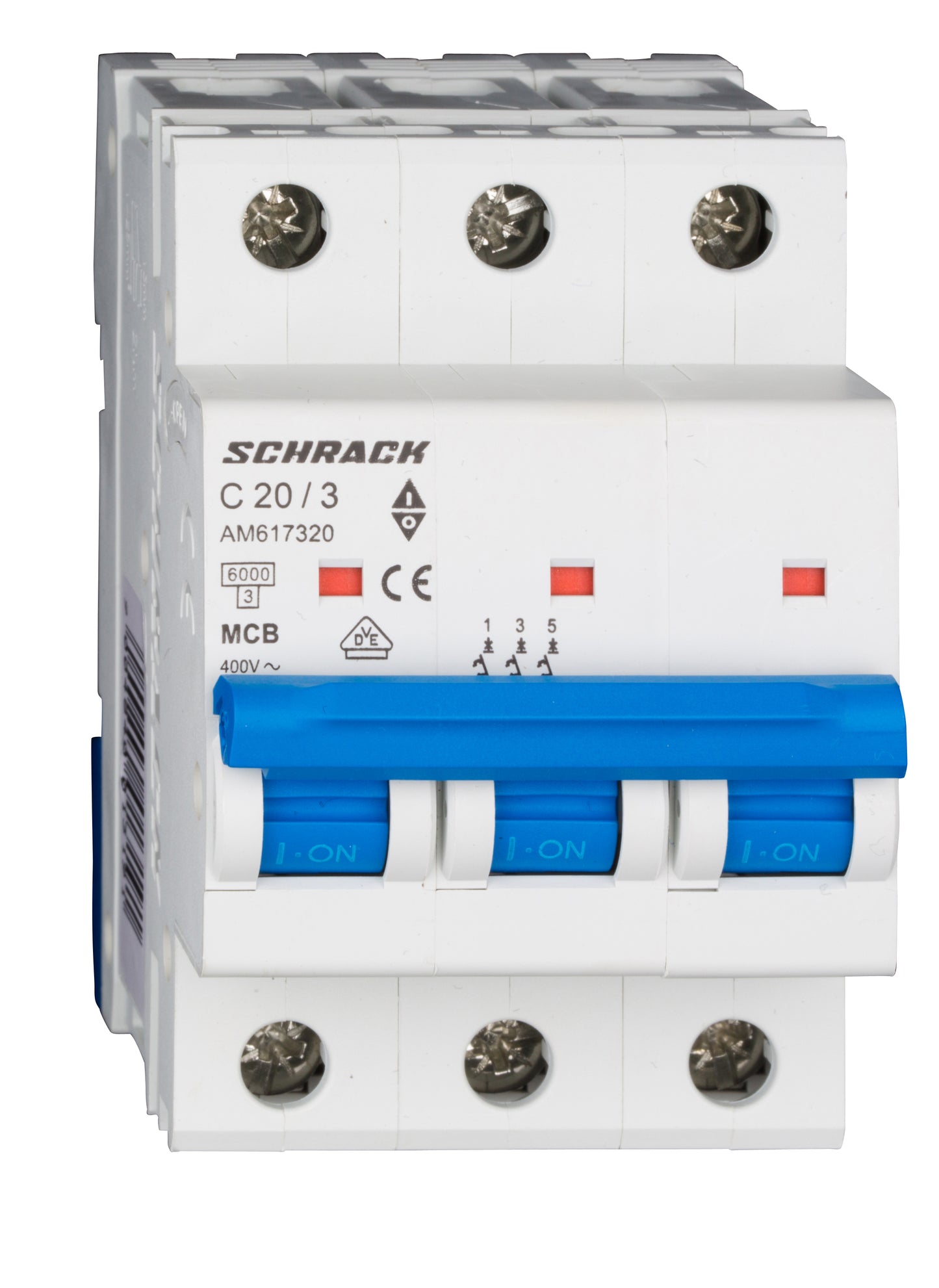 Întreruptor automat modular (MCB) AMPARO 6kA, C 20A, 3-poli
