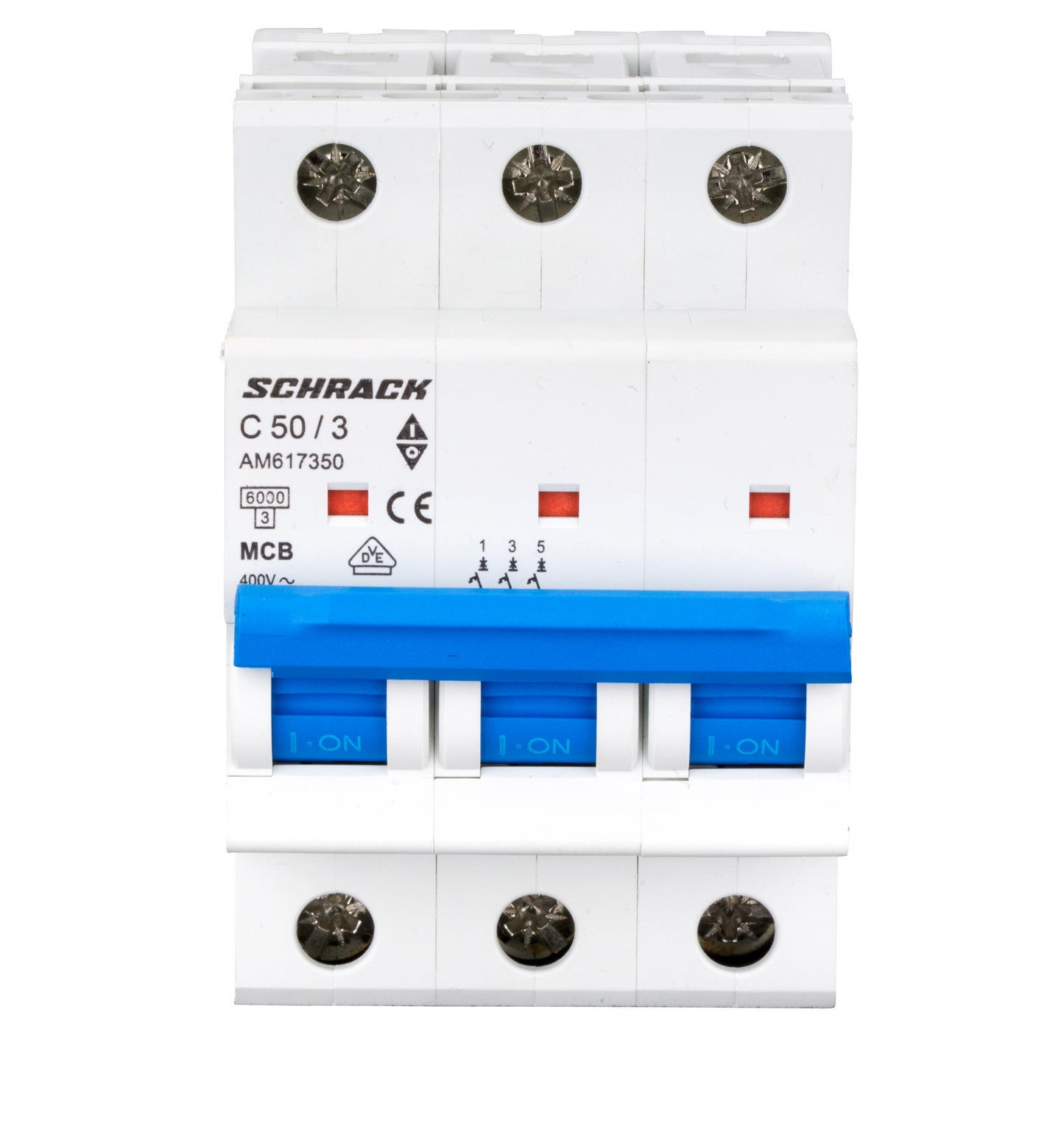 Întreruptor automat modular (MCB) AMPARO 6kA, C 50A, 3-poli