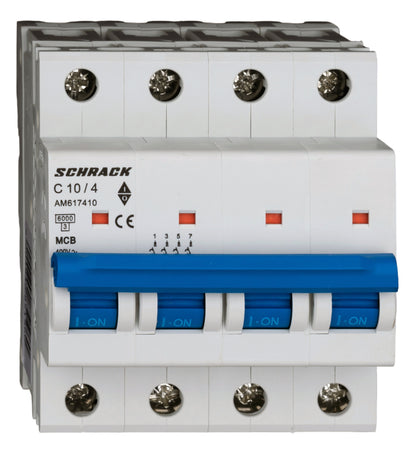 Miniature Circuit Breaker (MCB) AMPARO 6kA, C 10A, 4-pole