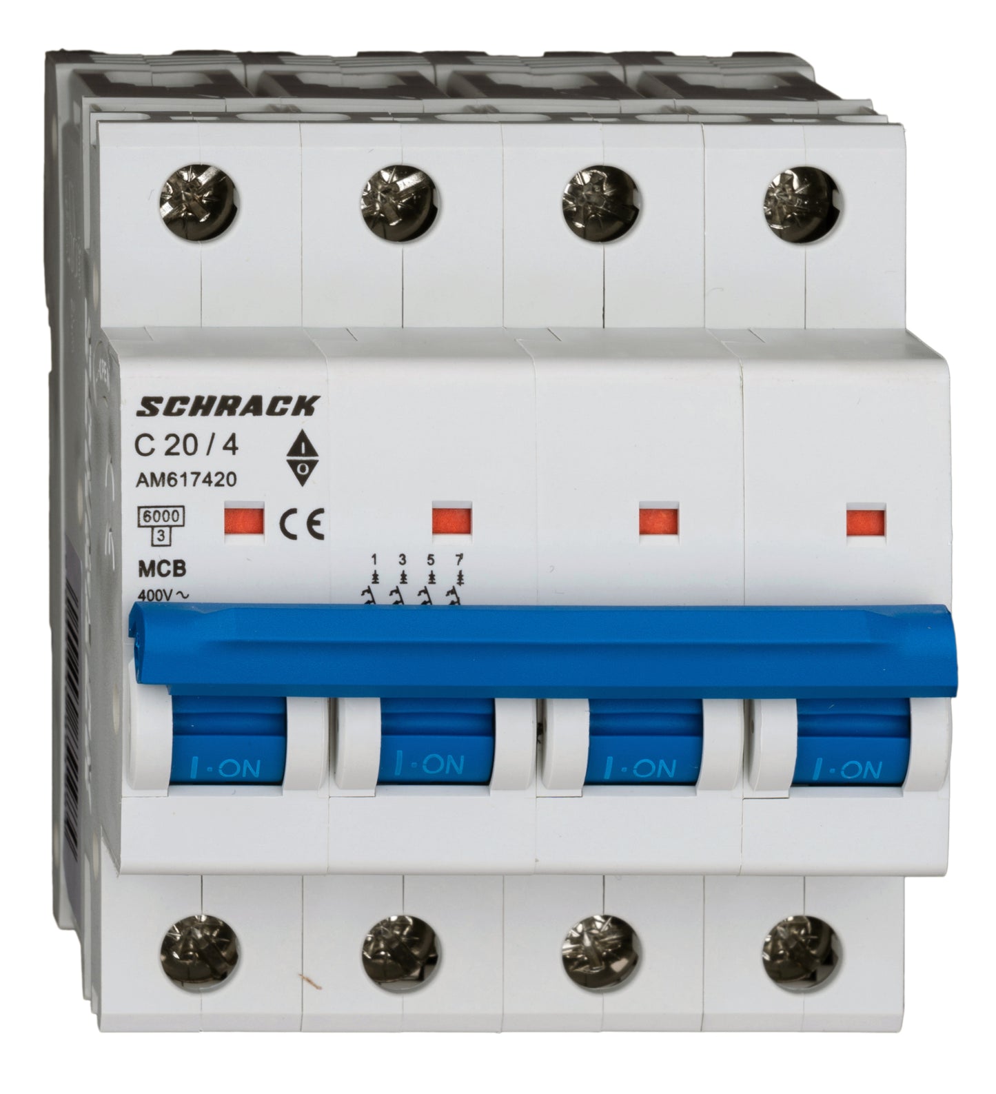 Miniature Circuit Breaker (MCB) AMPARO 6kA, C 20A, 4-pole