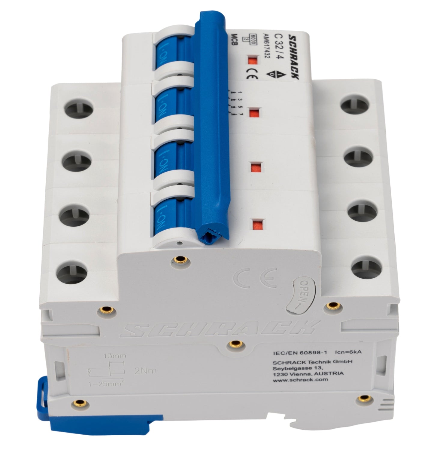Miniature Circuit Breaker (MCB) AMPARO 6kA, C 32A, 4-pole