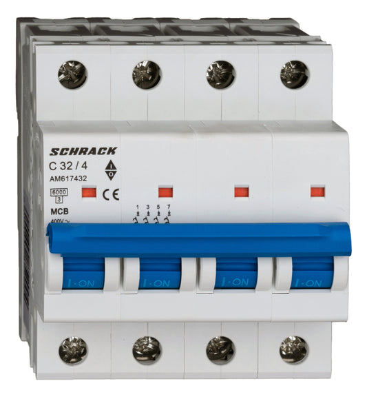 Miniature Circuit Breaker (MCB) AMPARO 6kA, C 32A, 4-pole