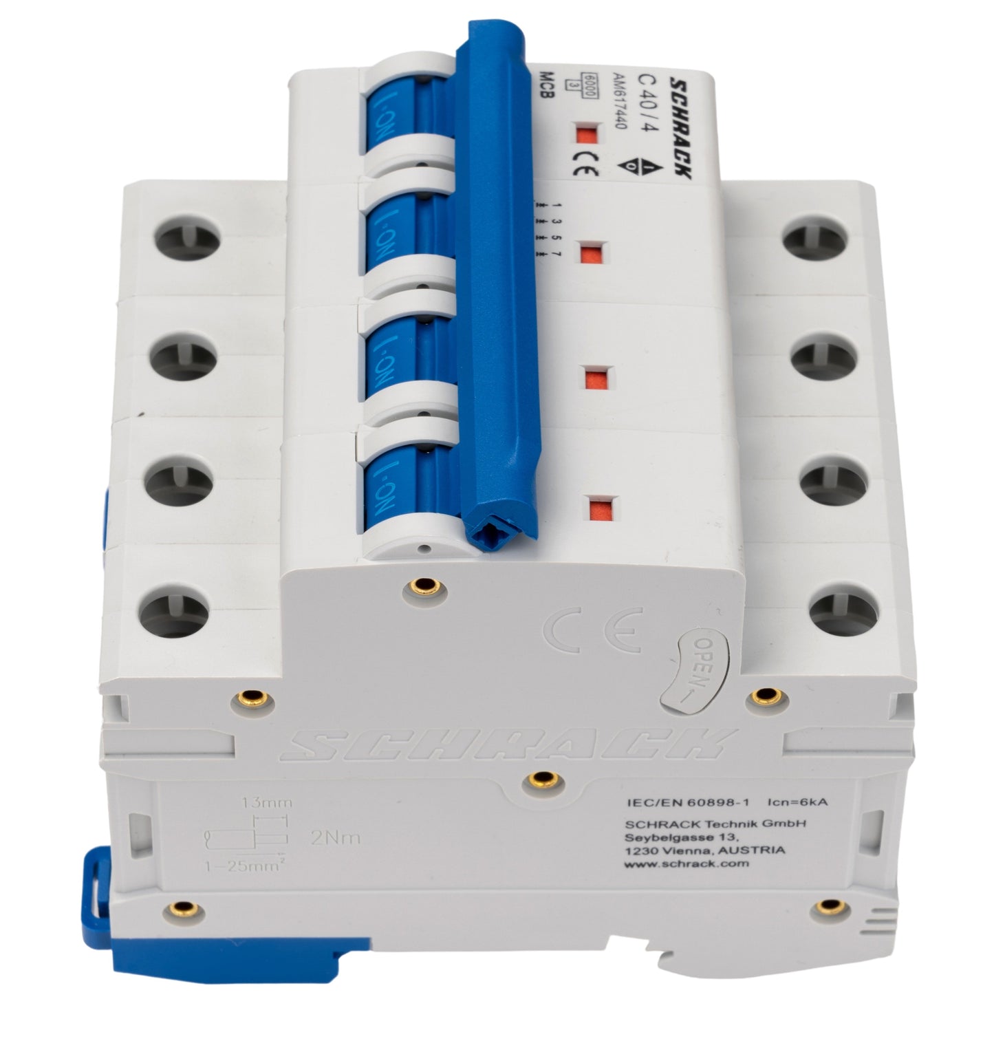 Miniature Circuit Breaker (MCB) AMPARO 6kA, C 40A, 4-pole