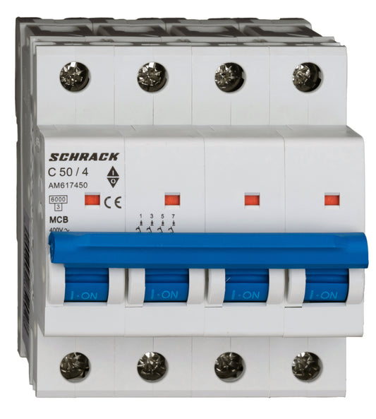 Miniature Circuit Breaker (MCB) AMPARO 6kA, C 50A, 4-pole