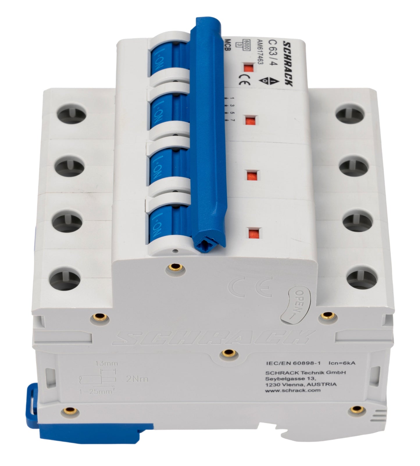 Miniature Circuit Breaker (MCB) AMPARO 6kA, C 63A, 4-pole