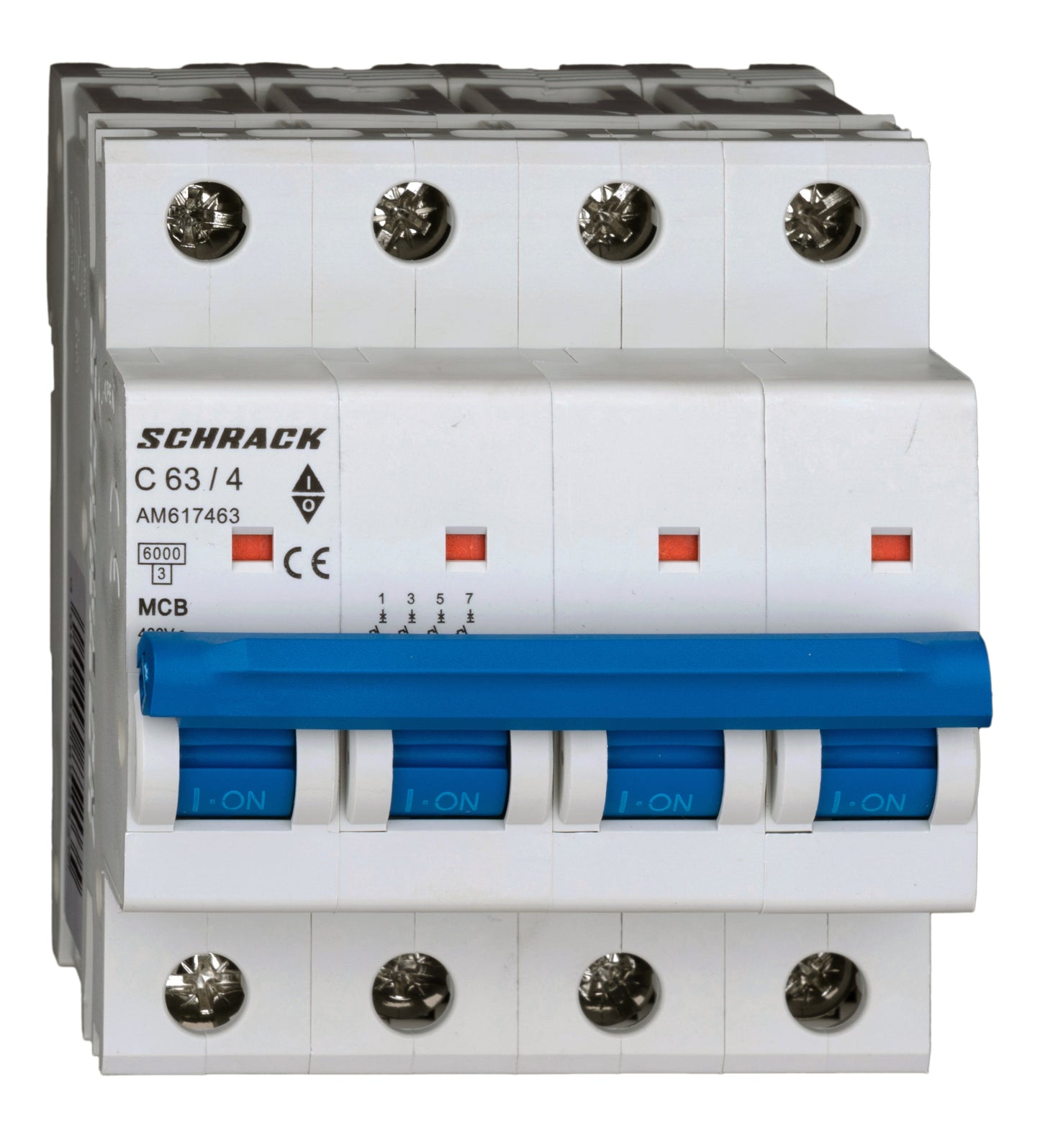 Miniature Circuit Breaker (MCB) AMPARO 6kA, C 63A, 4-pole