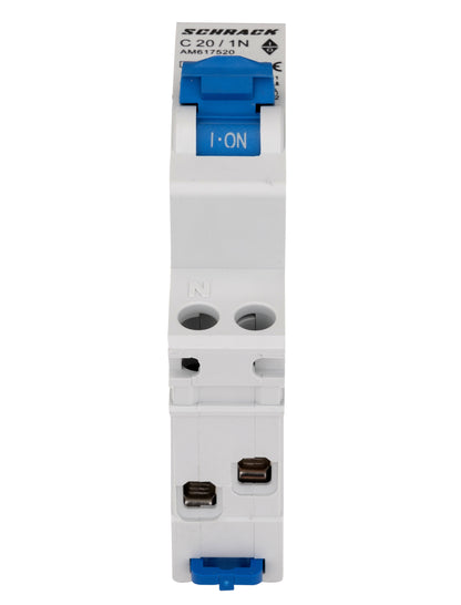 Întreruptor automat modular, AMPARO 6kA, C 20A, 1P+N, 1UH