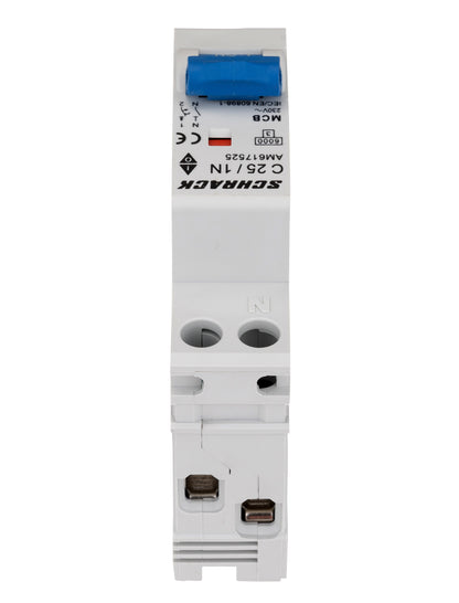 Întreruptor automat modular, AMPARO 6kA, C 25A, 1P+N, 1UH