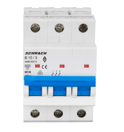 Întreruptor automat modular (MCB) AMPARO 6kA, B 10A, 3-poli