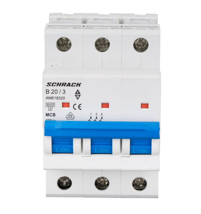 Întreruptor automat modular (MCB) AMPARO 6kA, B 20A, 3-poli