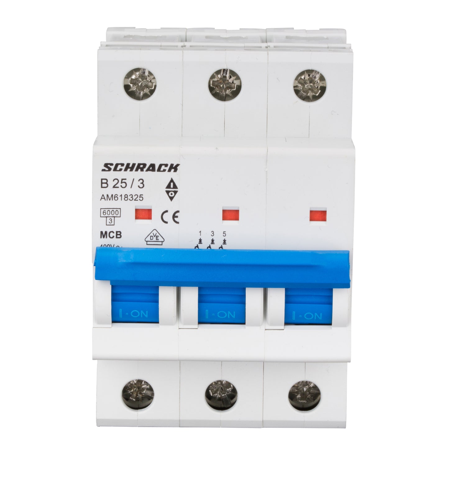 Întreruptor automat modular (MCB) AMPARO 6kA, B 25A, 3-poli