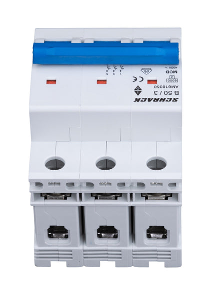Întreruptor automat modular (MCB) AMPARO 6kA, B 50A, 3-poli