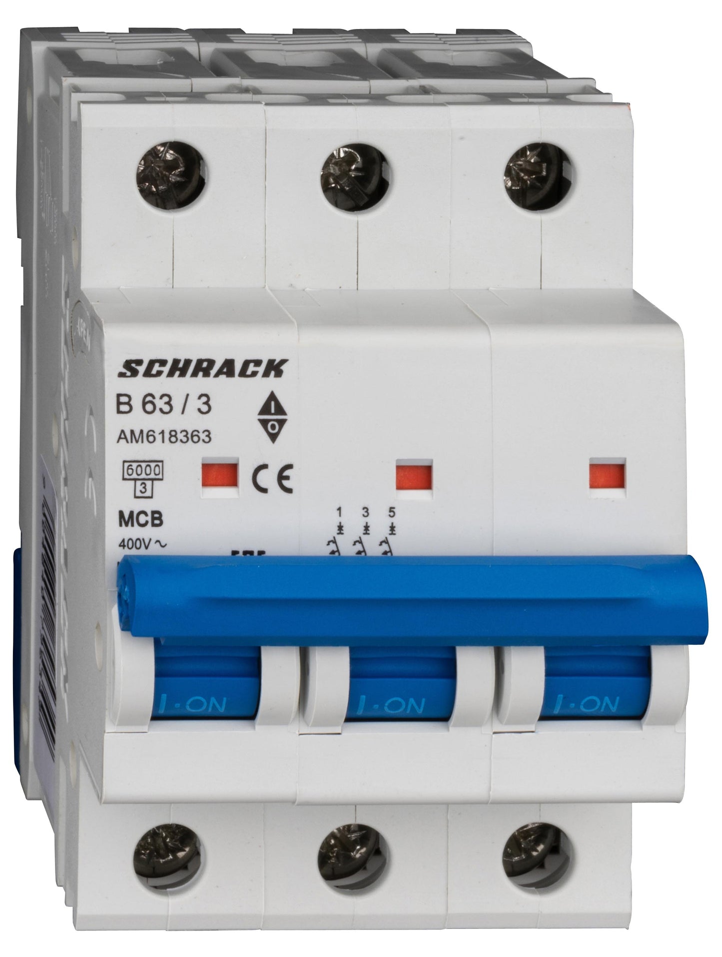 Întreruptor automat modular (MCB) AMPARO 6kA, B 63A, 3-poli