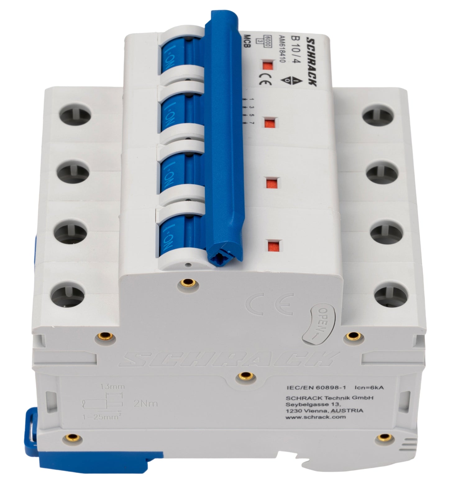 Miniature Circuit Breaker (MCB) AMPARO 6kA, B 10A, 4-pole