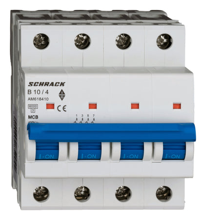 Miniature Circuit Breaker (MCB) AMPARO 6kA, B 10A, 4-pole