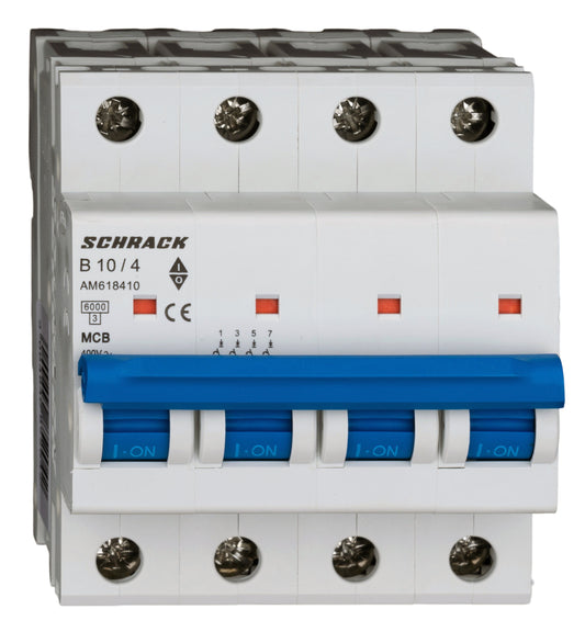 Miniature Circuit Breaker (MCB) AMPARO 6kA, B 10A, 4-pole