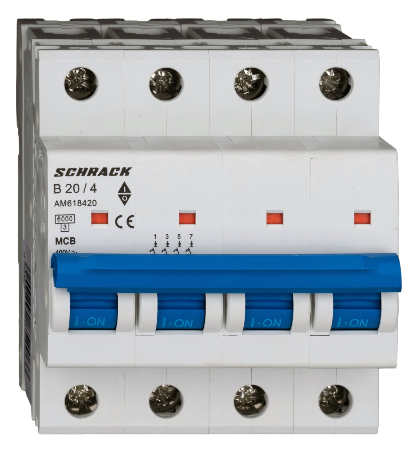 Miniature Circuit Breaker (MCB) AMPARO 6kA, B 20A, 4-pole