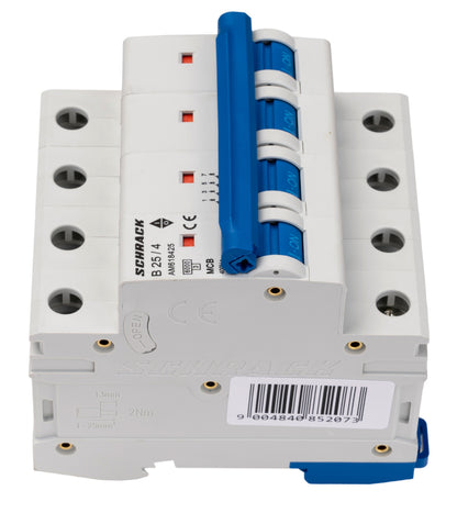 Miniature Circuit Breaker (MCB) AMPARO 6kA, B 25A, 4-pole