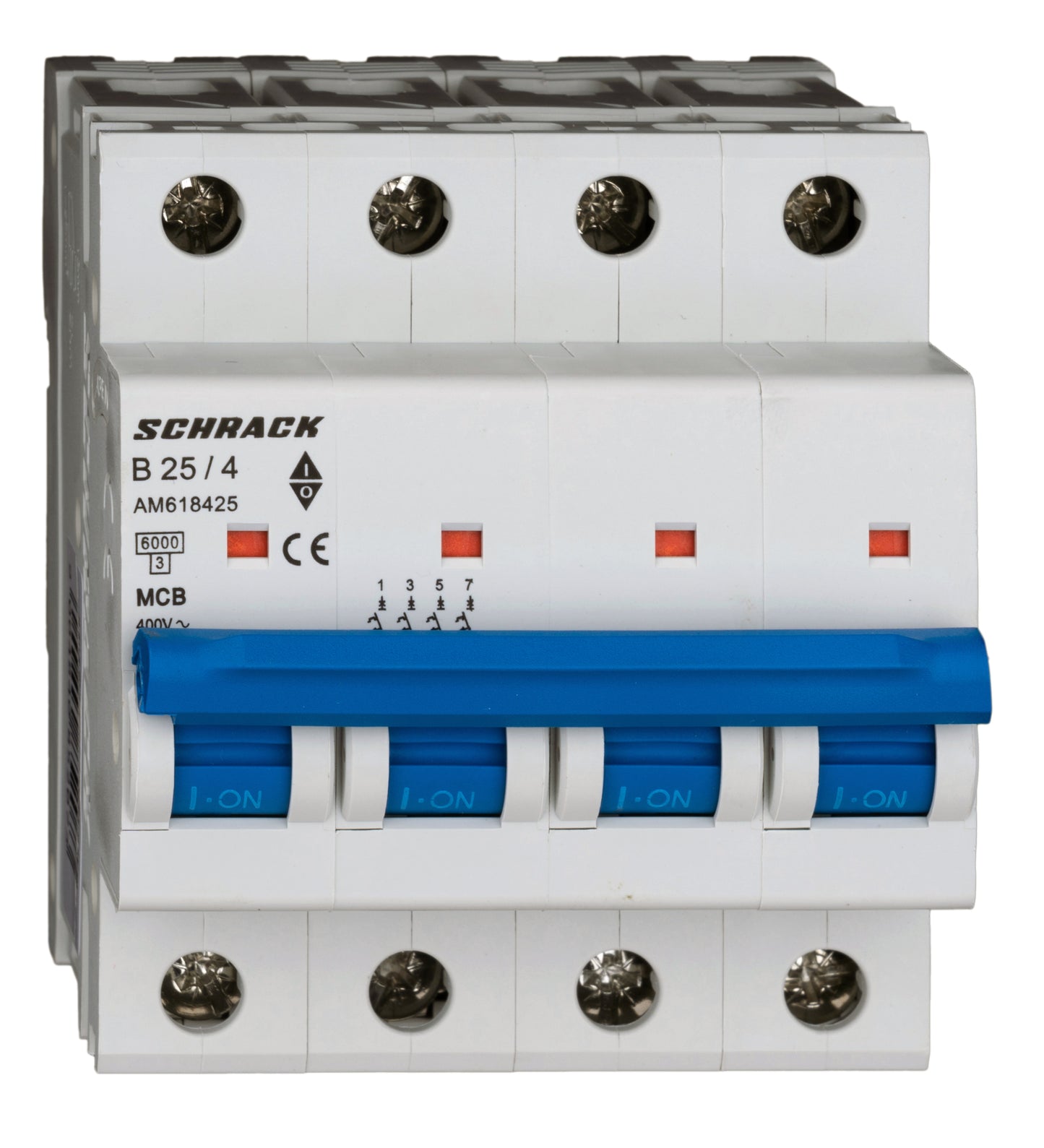 Miniature Circuit Breaker (MCB) AMPARO 6kA, B 25A, 4-pole