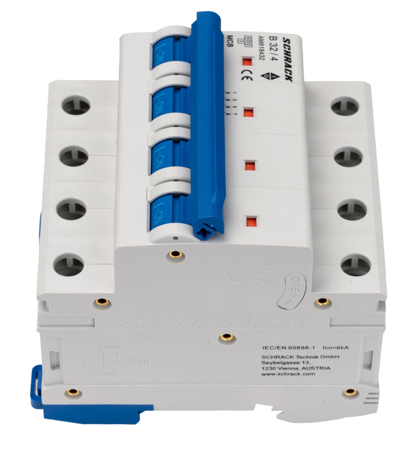 Miniature Circuit Breaker (MCB) AMPARO 6kA, B 32A, 4-pole