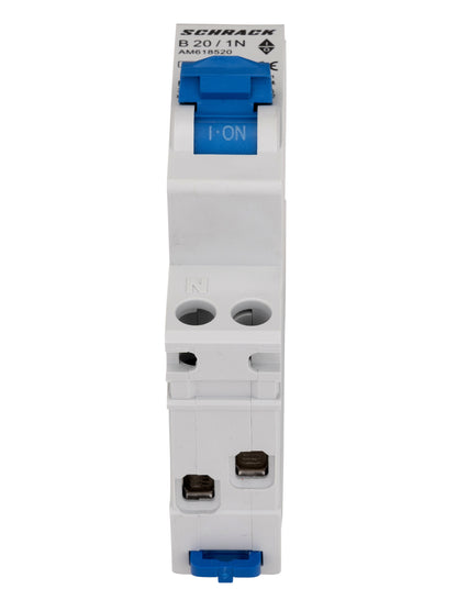 Întreruptor automat modular AMPARO, 6kA, B 20A, 1P+N, 1UH