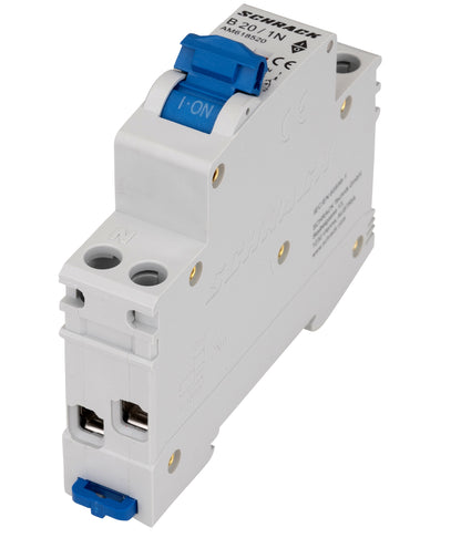 Întreruptor automat modular AMPARO, 6kA, B 20A, 1P+N, 1UH