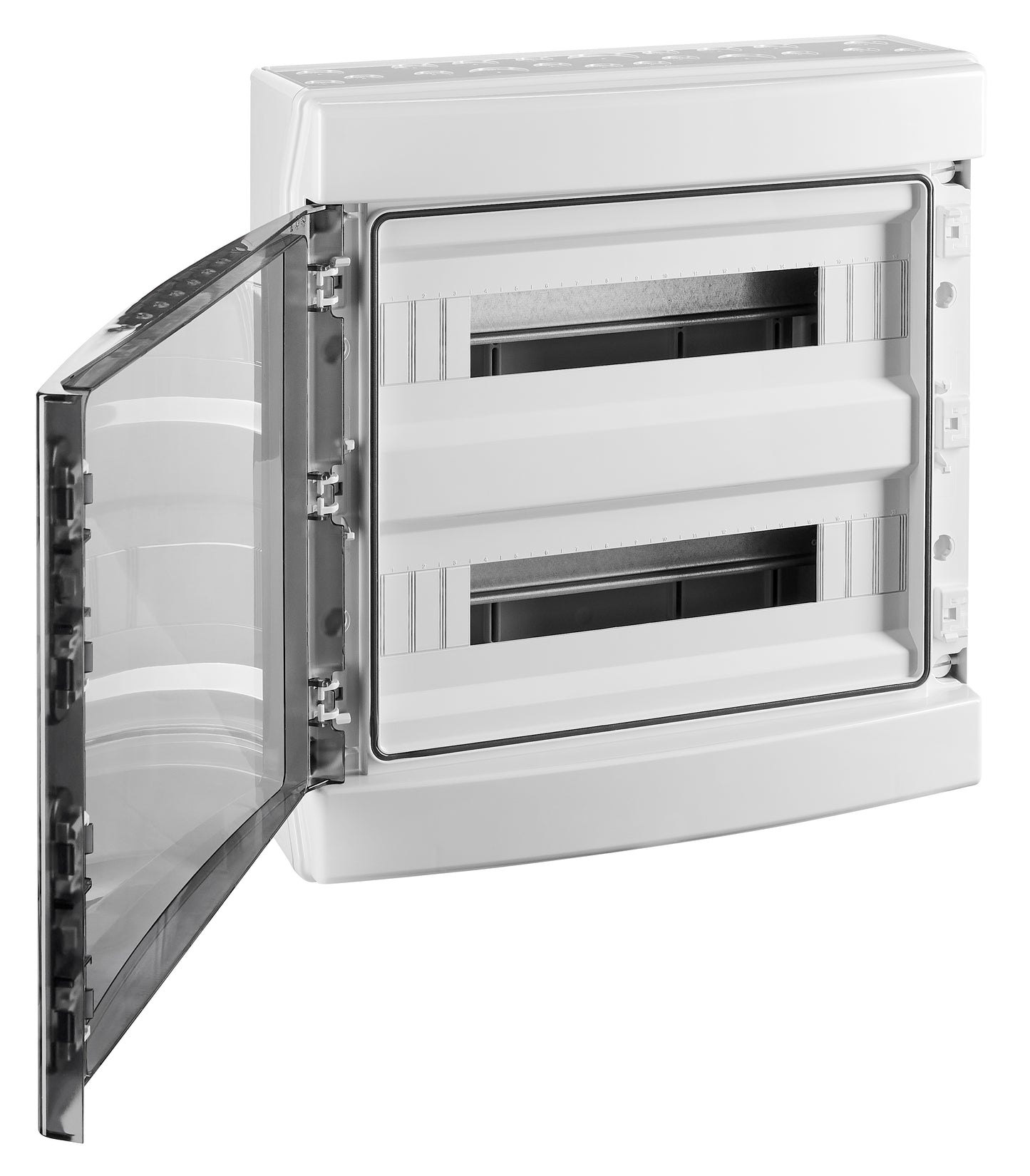 Dulap distrib. apl. IP65, 36U pe 2 rând, cu uşă transparentă