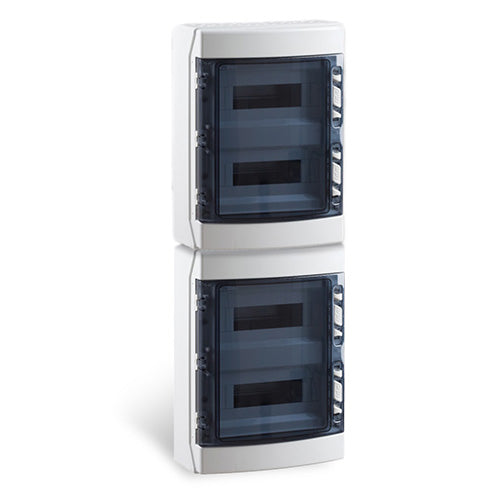 Distribution Board 4-row, 48MW, IP65, transparent door