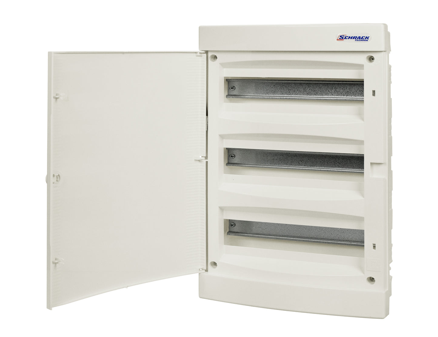 Dulap distrib. încastr. 3r-54UH, uşă din plastic alb mat