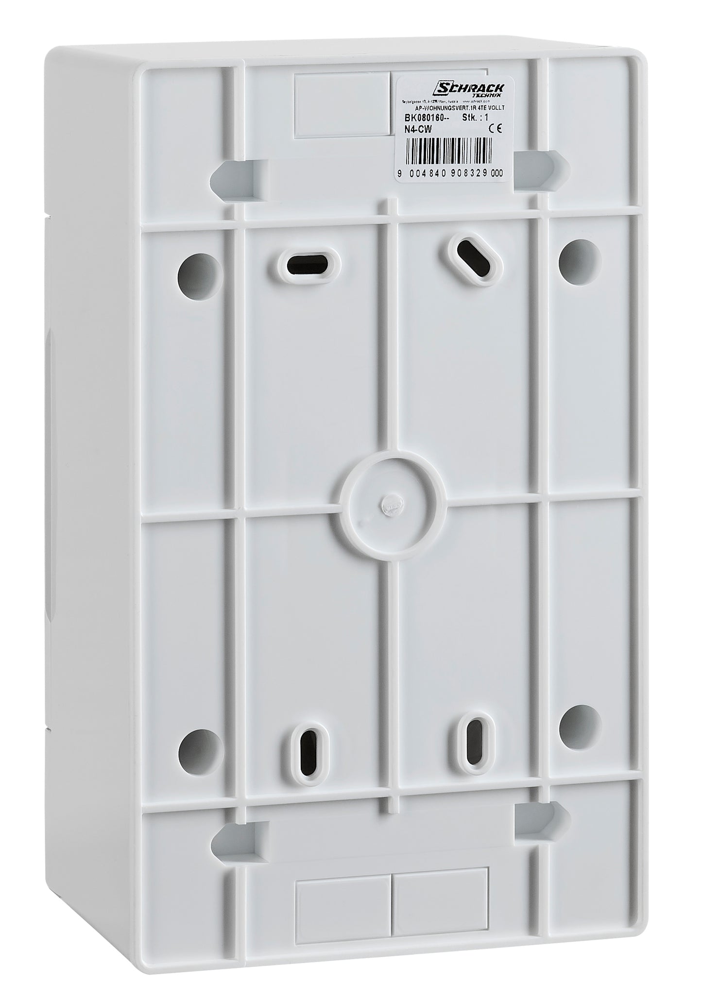 Dulap distrib. apl, 1 rând. 4UH, uşă din plastic alb mat