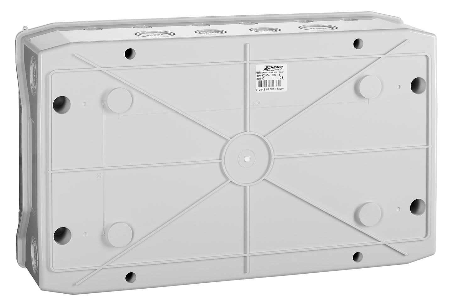 Cofret mural, 1rând, 18 UH (module), transparent IP65