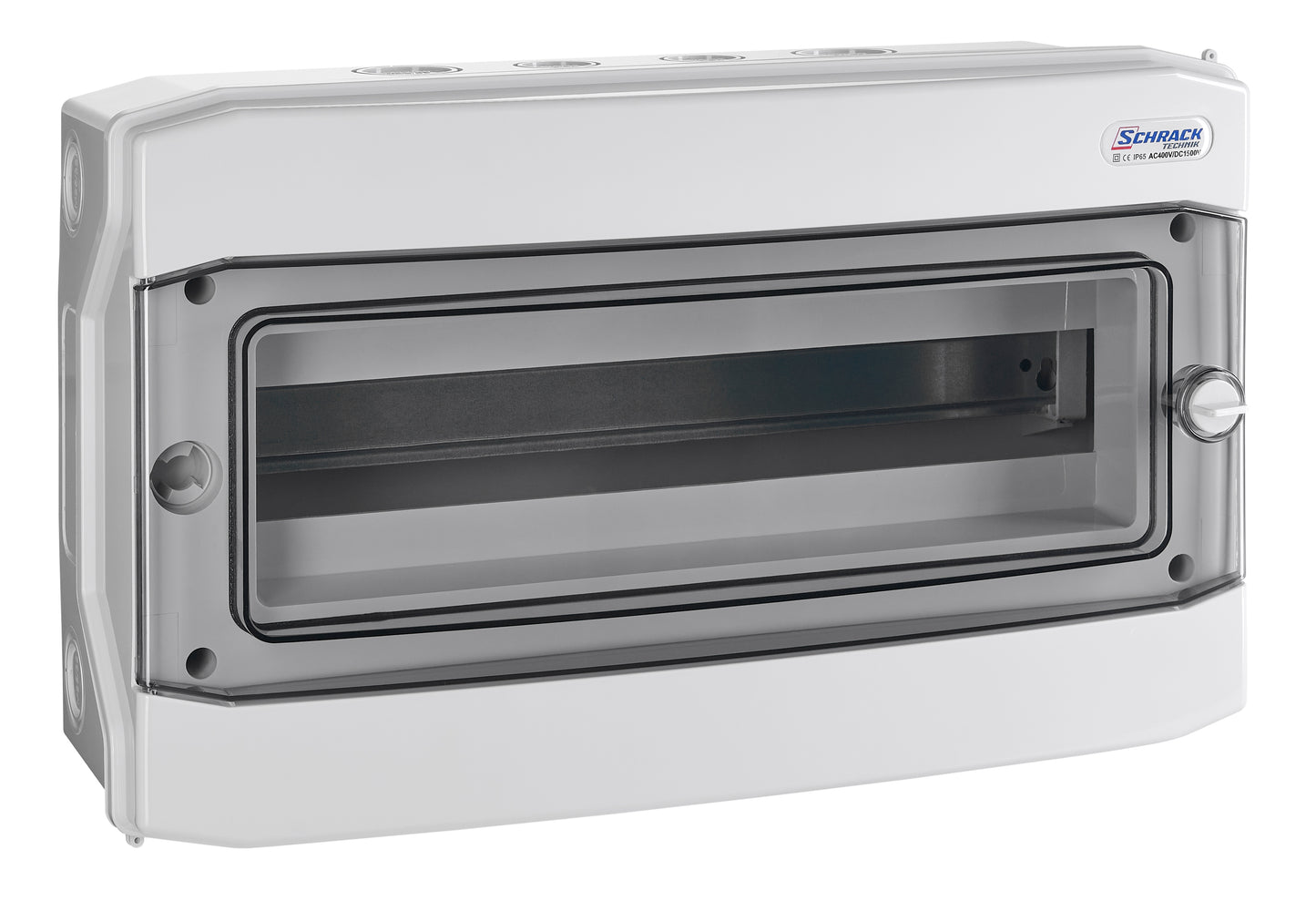 Cofret mural, 1rând, 18 UH (module), transparent IP65
