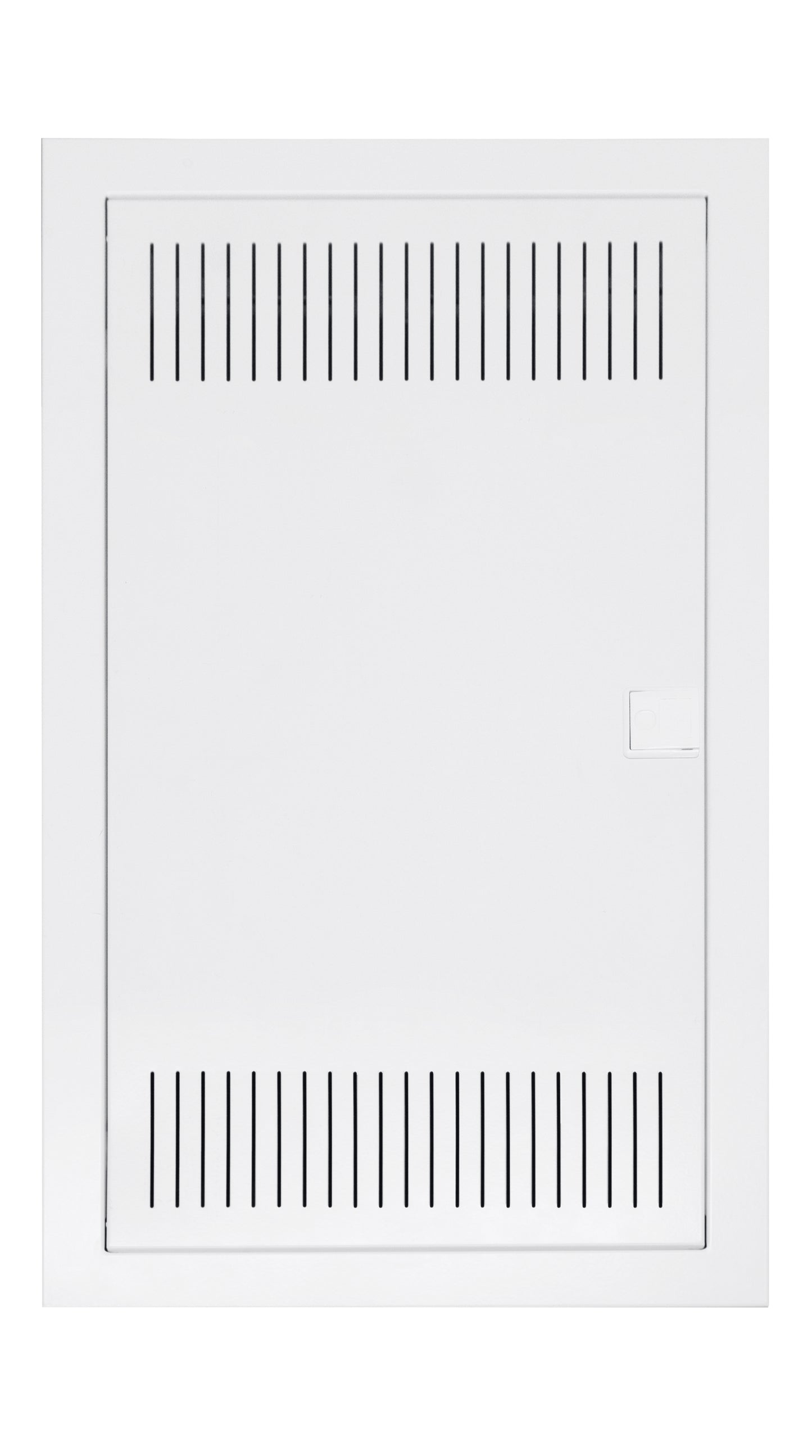 Media combi-enclosure frame and door, vertical 3-rows