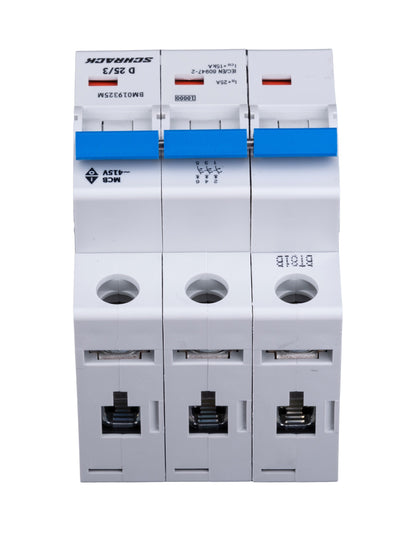 Miniature Circuit Breaker (MCB) D, 25A, 3-pole, 10kA, 40° C