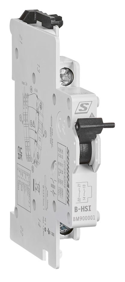 Contact auxiliar 5-250V/4A, 1 ND + 1 NI fix. cu înclichetare