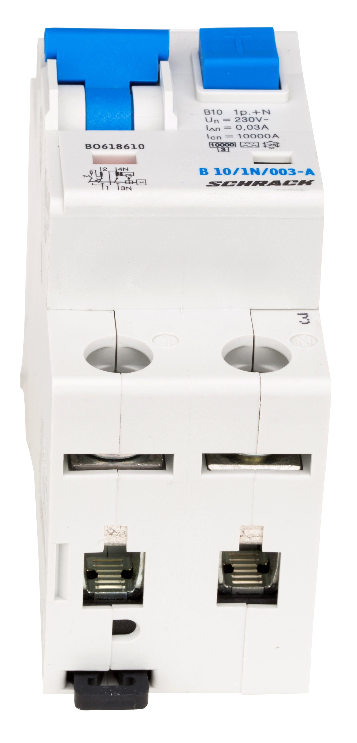 Întreruptor automat+diferenţial, B10/30mA, 10kA, tip A, 1P+N