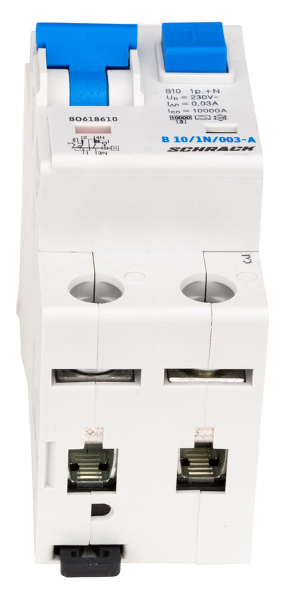 Întreruptor automat+diferenţial, B10/30mA, 10kA, tip A, 1P+N